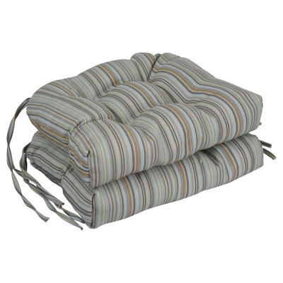 Coussins de chaise d'extérieur touffetés en oléfine 16 pouces de qualité supérieure (ensemble de 2)