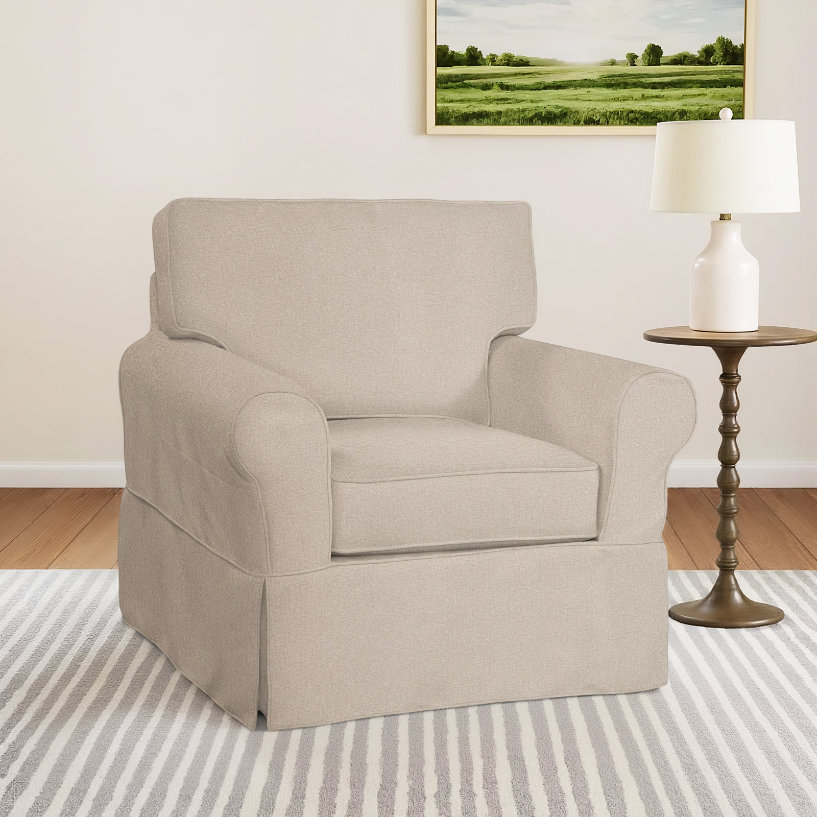 Bedford Upholstered Accent Chair, Eggshell Crypton Performance; 0884-93