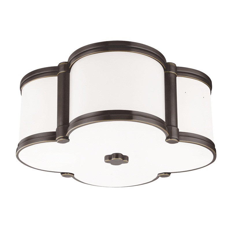 Plafonnier encastré fantaisie 12,5 po à 2 lumières Chandler, Bronze vieilli