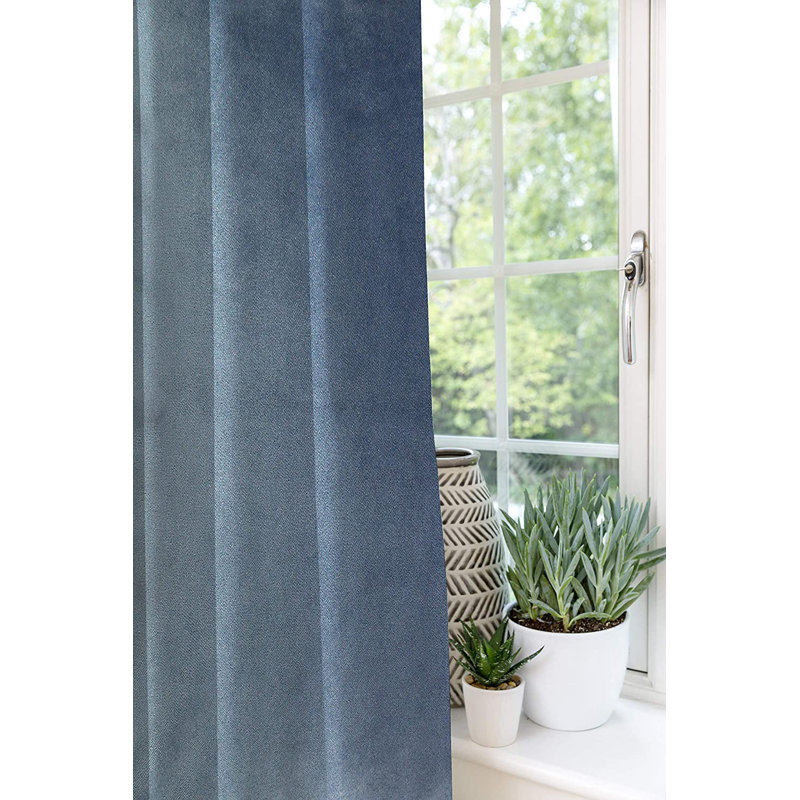 Arinna Room Darkening Curtains / Drapes Pair, Width 167 x Drop 182cm, Light Blue