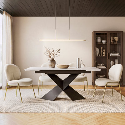 Slade Modern 55.12" To 74.80" Extendable Dining Table For 4-8