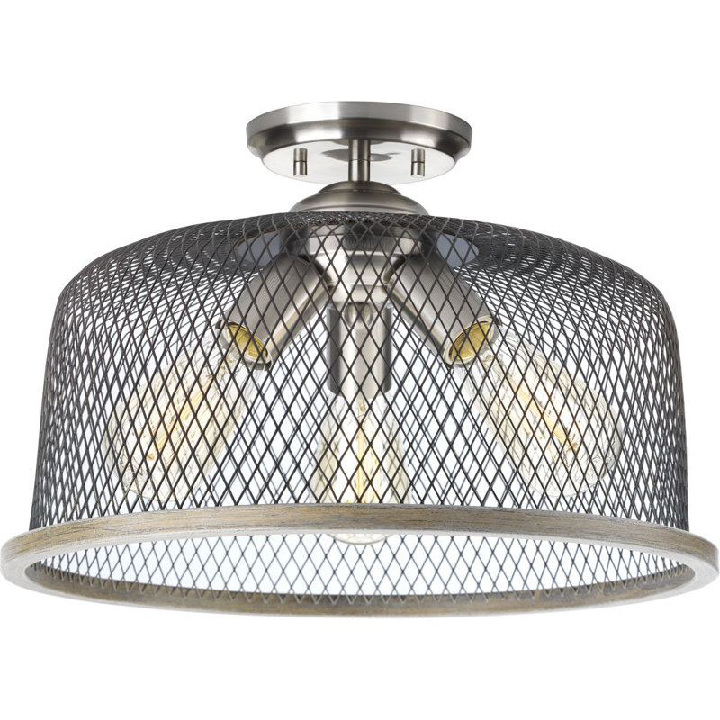 Kriner Semi Flush Mount, Brushed Nickel