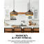 Luminaire suspendu moderne en bois de noyer à motif de dôme suspendu en métal noir mat Finition intérieure dorée Éclairage suspendu réglable pour îlot de cuisine Bureau, couloir, vestibule, chambre à coucher
