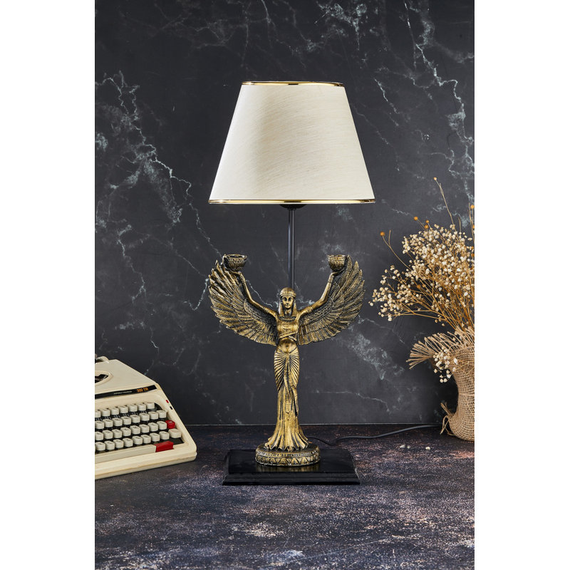 Lampe de table, Or, Beige