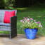 Pot de fleurs extérieur rond en céramique 14,5 po x 14,5 po x 11,25 po Alawi - bleu impérial-1361593262