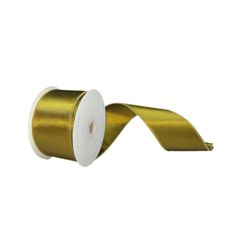 Vickerman 10yd Satin Christmas Ribbon, Olive, 0.2" H x 360" W x 2.5" D