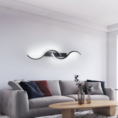 2-Light S-Shaped LED Flush Mounted Sconce