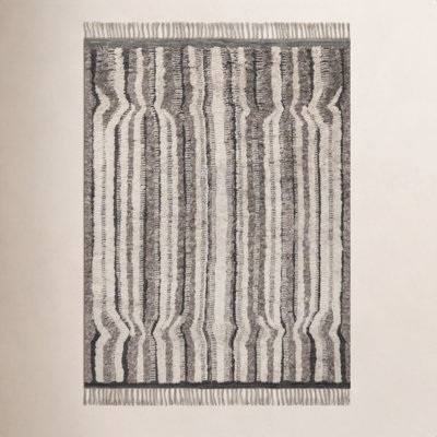 Tapis gris anthracite noué à la main Benjamin