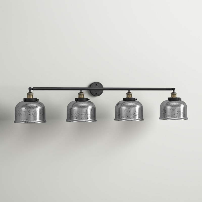 Éclairage pour salle de bain 4 lumières Chesterhill, Chrome poli, Chrome poli, Ampoule à DEL 3 W à intensité variable rétro