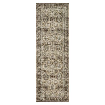 Washable Rug 5x7 Area Rug Vintage Distressed Rug Non Slip Rug Soft Low Pile Rug Printed Distressed Carpet for Living Room Bedroom Office,