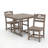 HDPE Outdoor Patio Dining Set, 37.8 In. Square Table With 2 Chairs, All-Weather 3-Piece Bistro Set-1661590823
