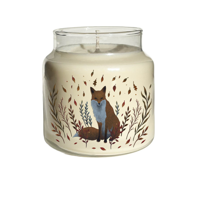 Bougie en cire de soja 18 oz avec couvercle en bois Autumn Fox