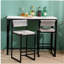 Ensemble de 2 tabourets de bar gris tissés à la main, avec tabouret haut et tabourets de bar en papier, pour la cuisine, la maison et le bureau (gris)-2135667687