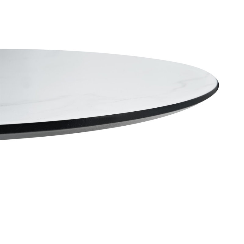 41.73" Round Metal Base Dining Table, 29.5"H x 32”L x 32”W