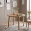 Ensemble de salle à manger rond 3 pièces en bois avec table à abattants et 2 chaises rembourrées à dossier à lattes pour petits appartements