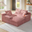 Canapé modulaire rembourré en mousse à compression 98,4 po avec méridienne et poche latérale-97042053