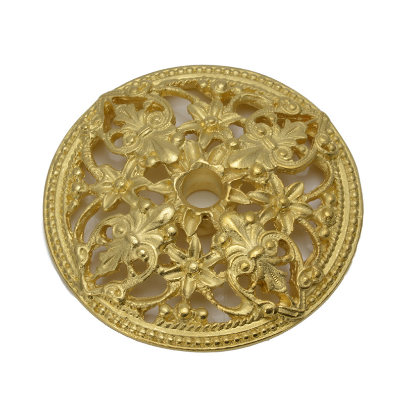 Juliane Grace escutcheon with florets in Satin, Gold