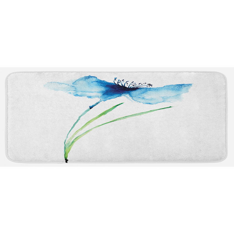 Tapis de cuisine à fleur aquarelle