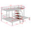 Structure de lit superposé simple au-dessus de simple avec escalier de rangement-218844373
