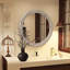 Miroir mural rond avec cadre sculpté