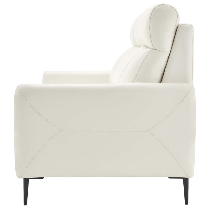 Modway Huxley Leather Sofa, White Leather Match