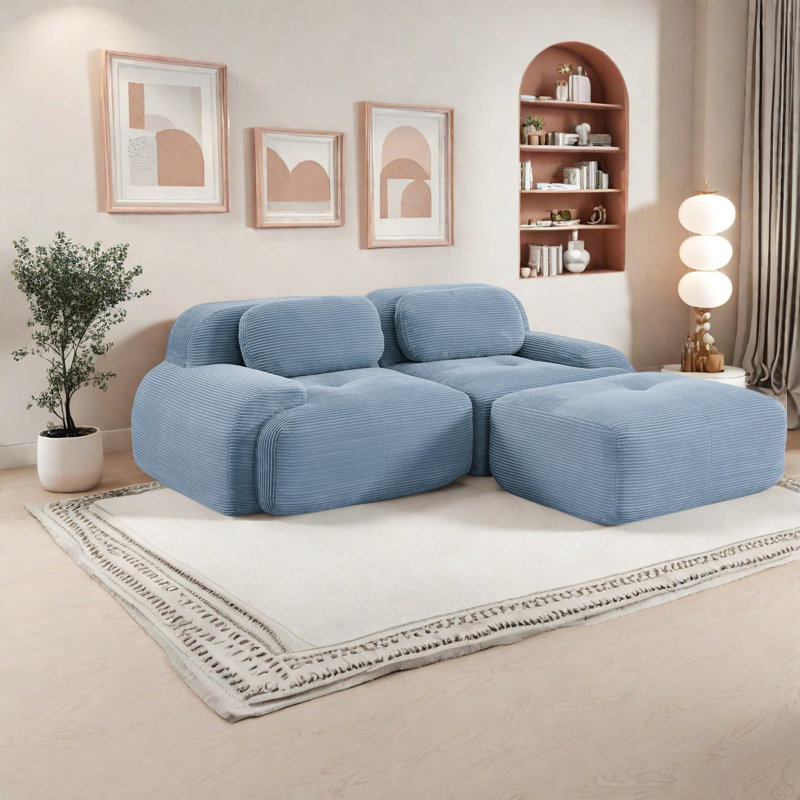 Canapés modulaires polyvalents, tissu velours côtelé de qualité supérieure, conception ergonomique pour la maison
