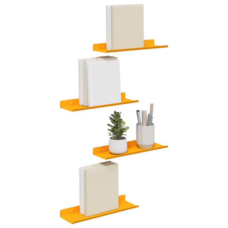 Steel Floating Shelf, Mustard Yellow