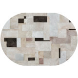 Pastiche Cowhide Patchwork Area Rug in Taupe/Brown/Beige