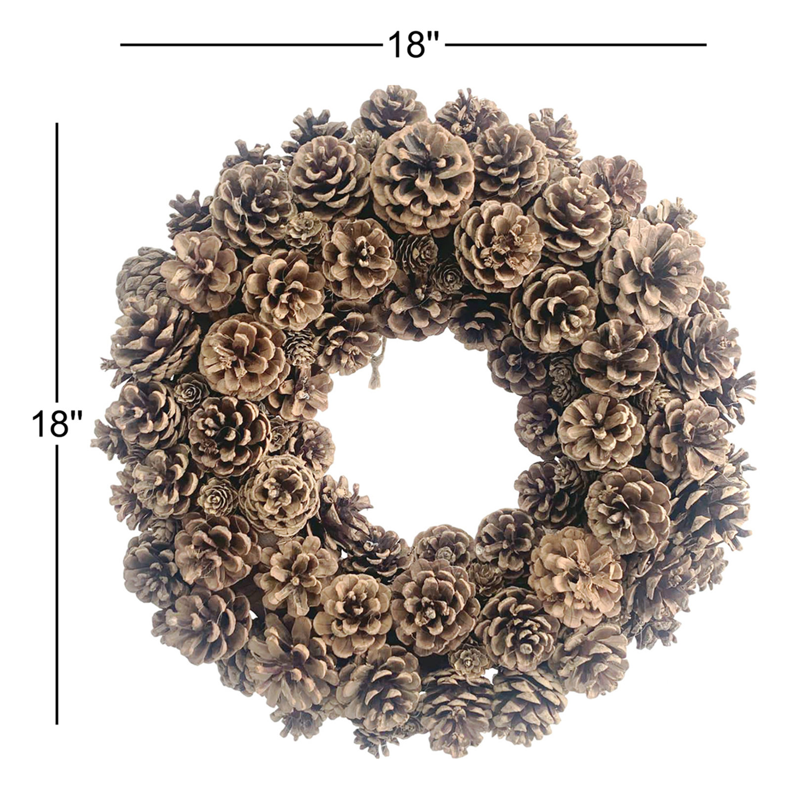 18'' Handcrafted Dried Pinecones Wreath