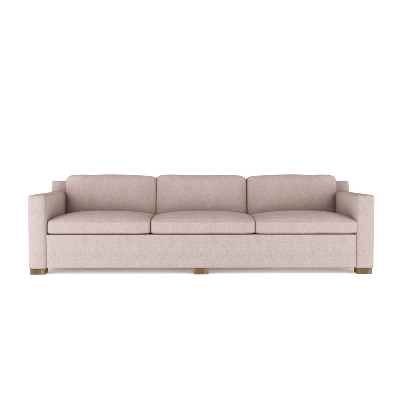 Mercer Track-Arm Extra Long Sofa, Weathered, Plush Velvet Blush, 33.5" H x 120" W x 39" D