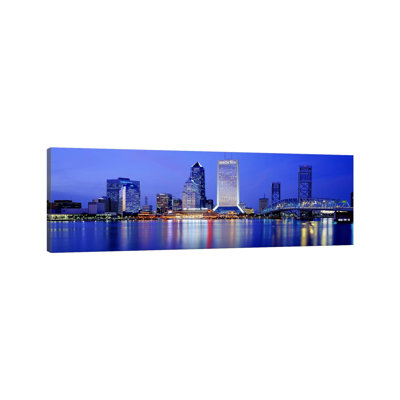 Night, Jacksonville, Florida, USA - Wrapped Canvas Panoramic Print