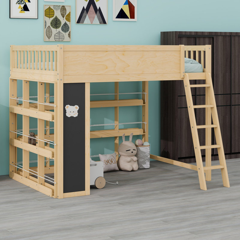 Loft Bed, Grand lit, Naturel