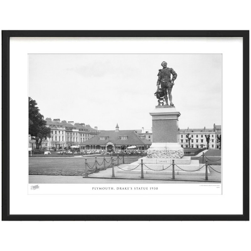 Plymouth, Drake's Statue 1930 by Francis Frith - Single Picture Frame Print, 60cm H x 80cm W x 2.3cm D