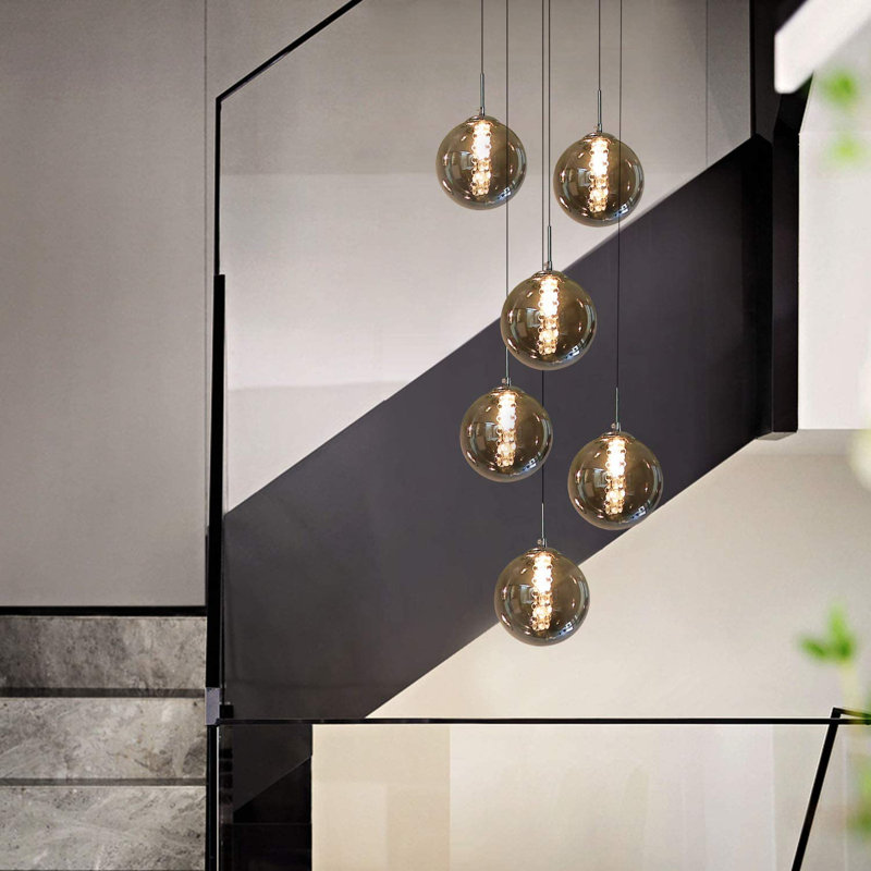 Amice 6 - Light Silver Cluster Pendant, Grey