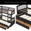 Lit superposé simple en bois avec lit gigogne et tiroirs-599072048