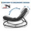 Chaise berçante intérieure / extérieure Papasan, fauteuil à œufs avec coussin amovible, capacité de 450 lb, antirouille pour patio, porche-1369687773
