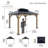 10x12 Wood Gazebo, Cedar Wood Hardtop Pavilion With Double-layer Galvanized Steel Roof, 4.7' Thick Wooden Posts For Patio, Backyard, Garden, Deck