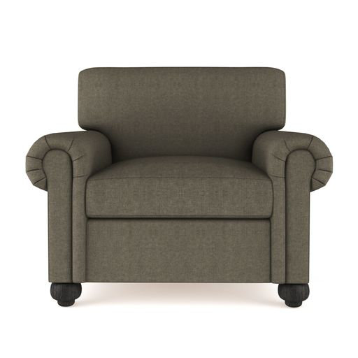 Leroy Armchair, 36" H x 41" W x 49" D, Plush Velvet Graphite, Weathered