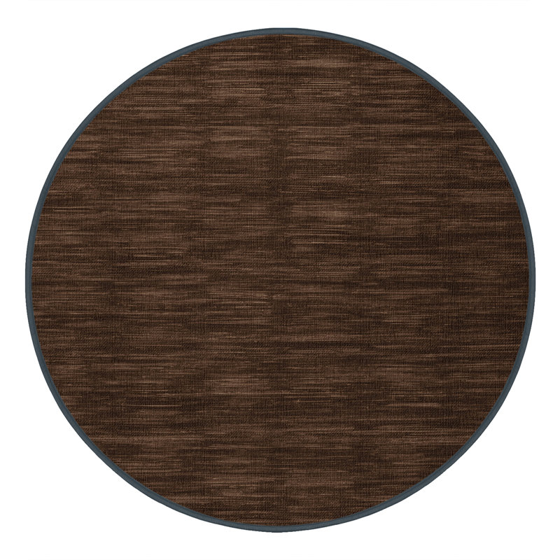 Machine Washable Solid Brown Area Rug, Round 6'