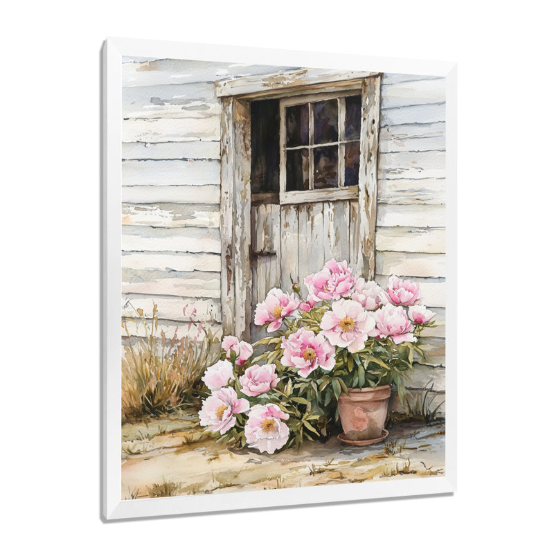 Belleview - impression sur toile florale, H 44 po x l 34 po, Reproduction encadrée d'une seule photo, Blanc
