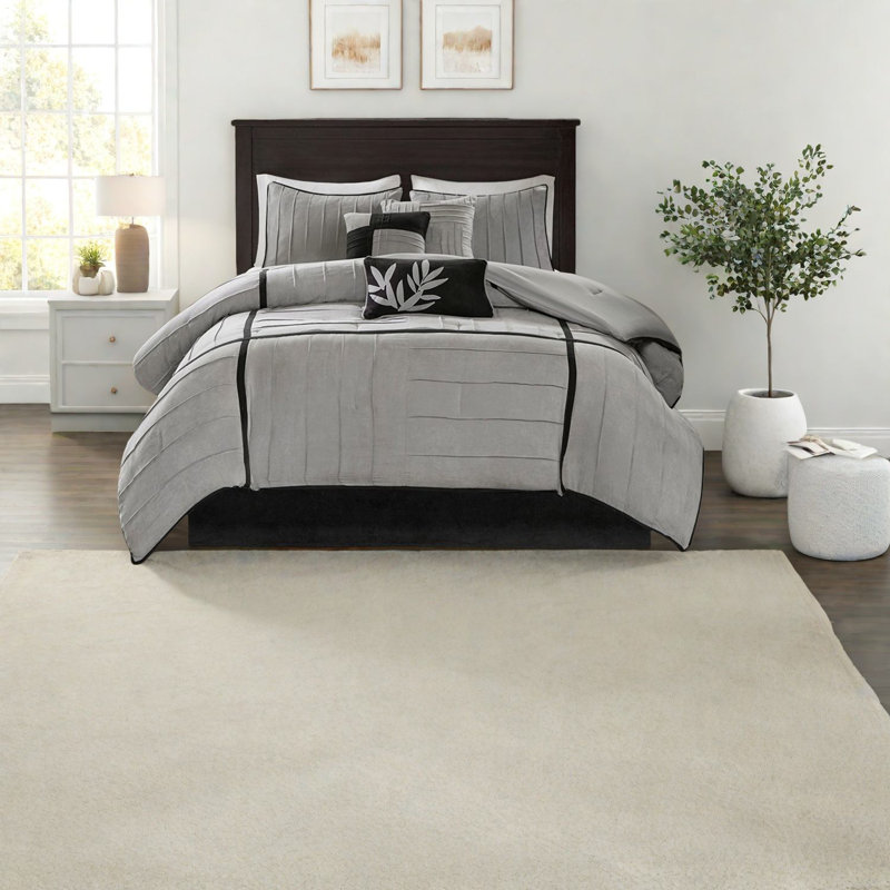 Ensembles de literie confortables, simili suède polyester, style gris décontracté pour la maison