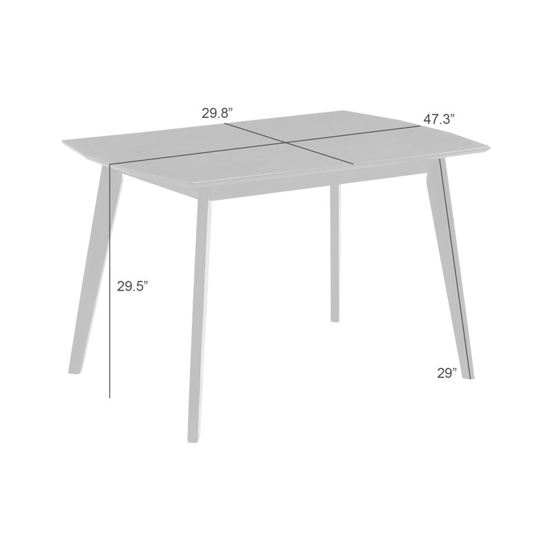Bois de noyer moderne Amaris Table de salle à manger à base évasée - 4 places