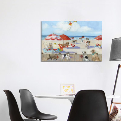 Beach Bark Park II by Sally Swatland - Wrapped Canvas Print