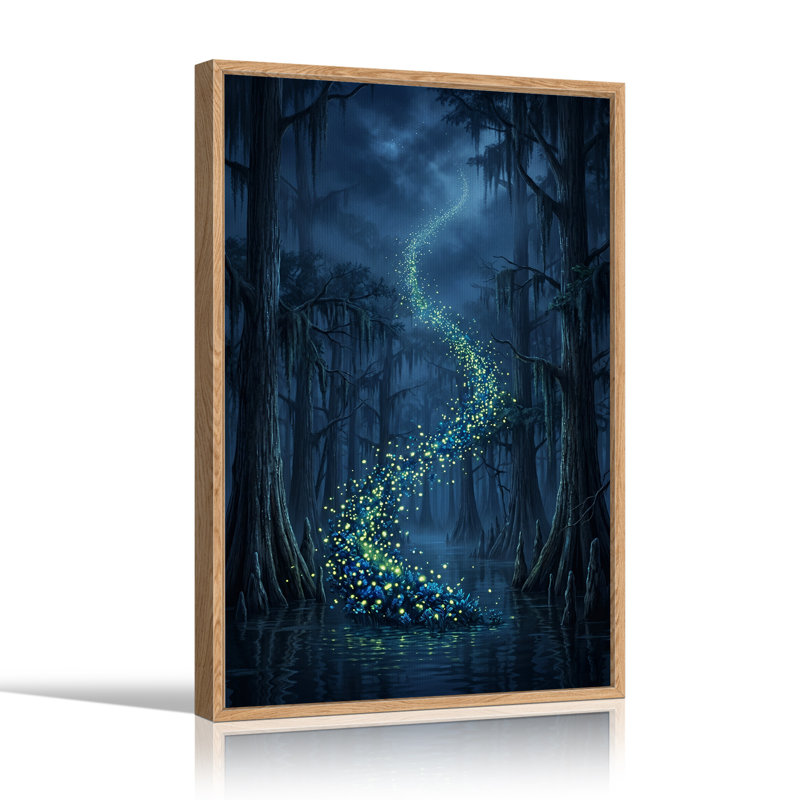Art mural sur toile Glamp Sparkle Trail in Dark Cypress Swamp, H 24 po x l 18 po