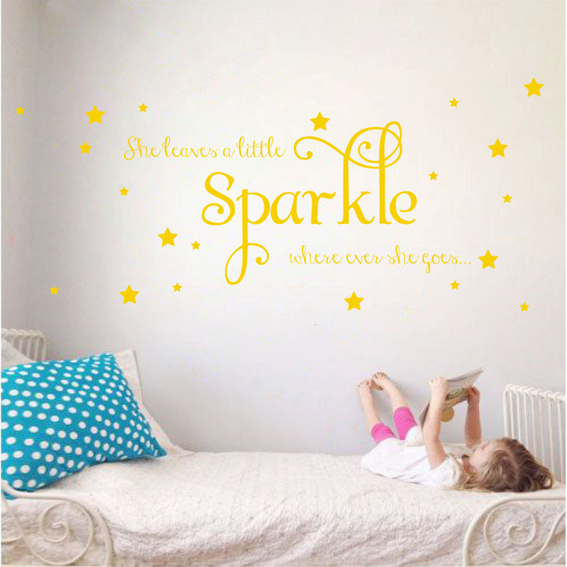 Décalcomanie murale sparkle, H 26 po x l 65 po x P 0,01 po, Jaune clair