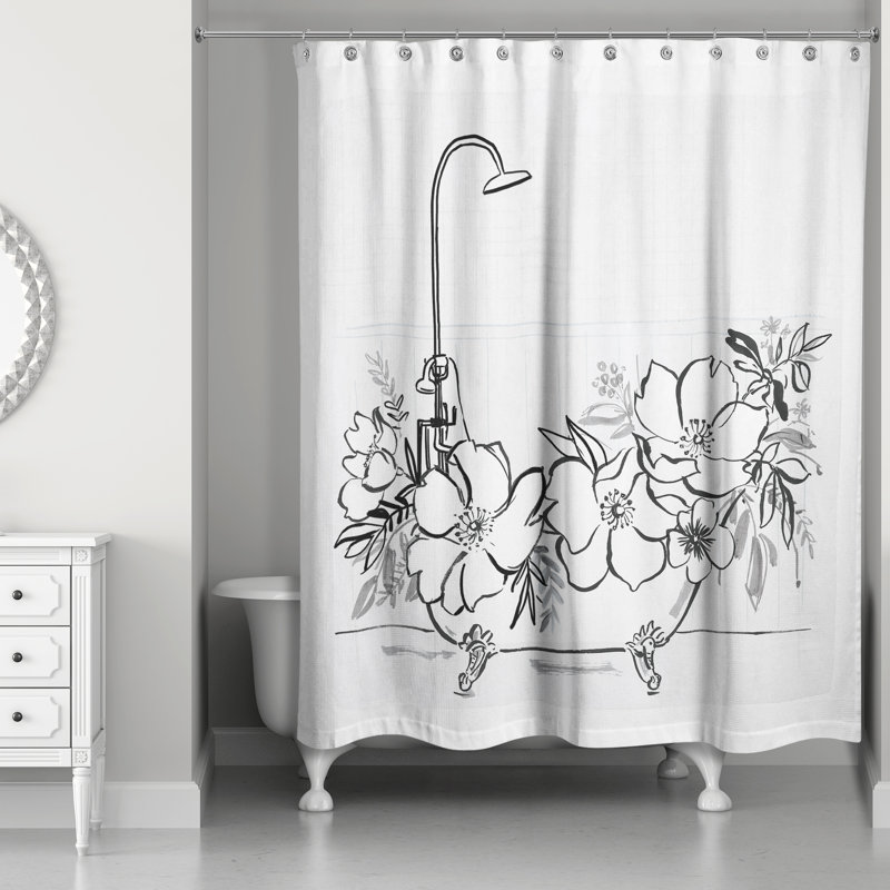 Rideau de douche simple Soft Floral