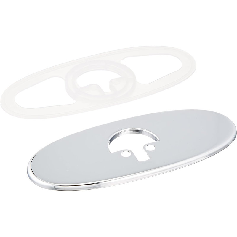 C Spout 3 Hole Bathroom Escutcheon, Chrome