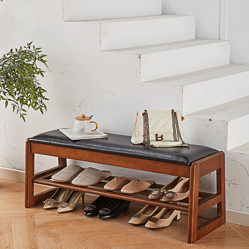 Shoe Stool With 2-Layer Rack