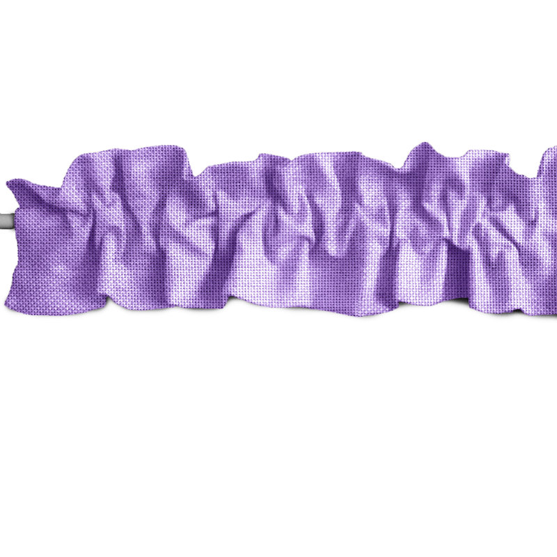 Ruffled Window Valance, 120" W x 9" L, Lavender