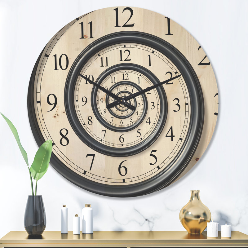 Horloge murale spirale en bois Time Spiral II, Grand